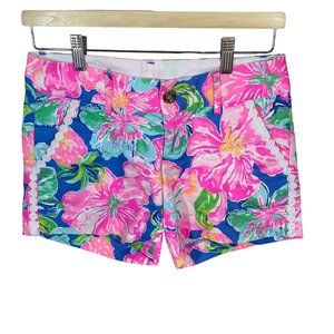 Lilly Pulitzer Callahan Shorts 5" Beckon Blue Jungle Utopia Floral Print Size 00